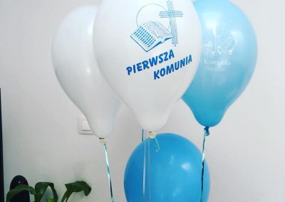 balony komunia niebieskie